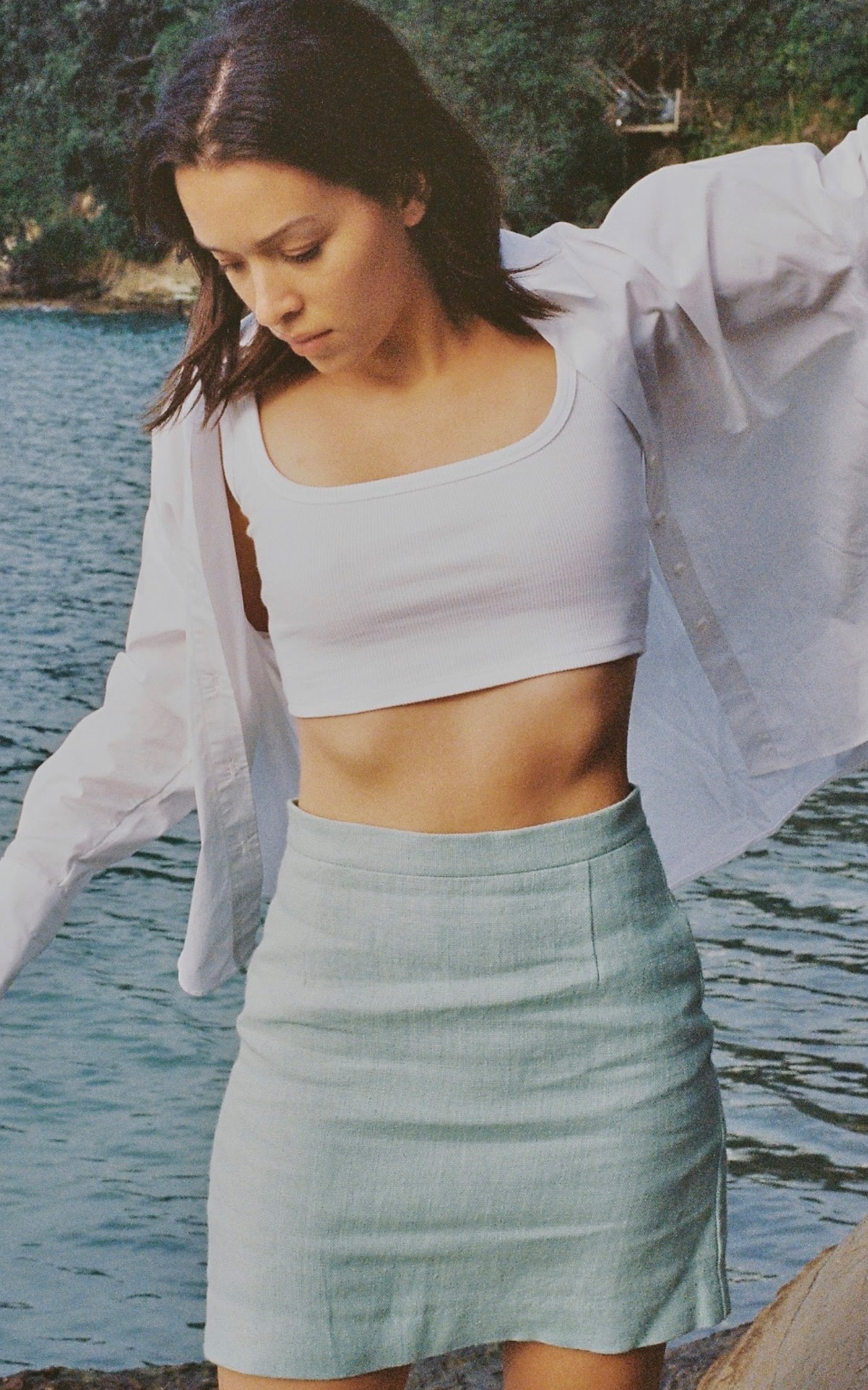 LIAN LOU Lucien Shirt in white organic cotton